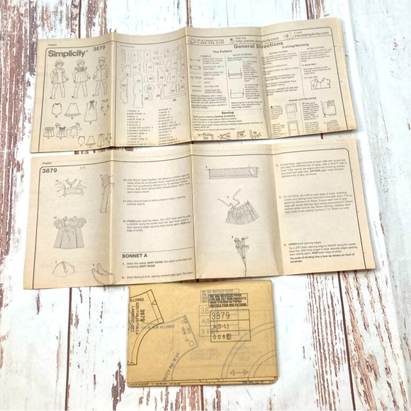 Simplicity Pattern #3879 Baby Doll Three Size Patterns 2007 - Picture 7 of 8